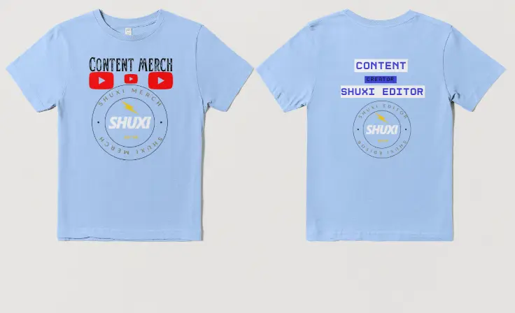 Youtube merch lichtblauw