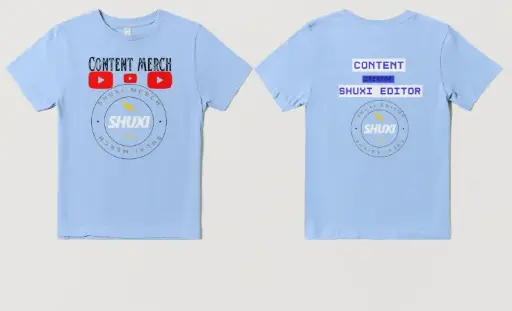 Youtube merch lichtblauw